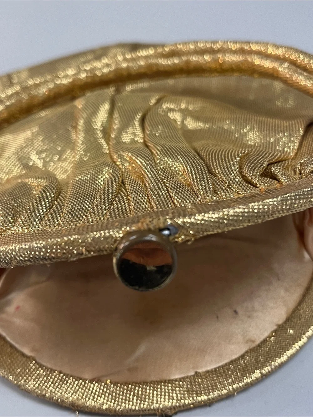 Garay Gold Lame Evening Bag /Clutch with Top Handle